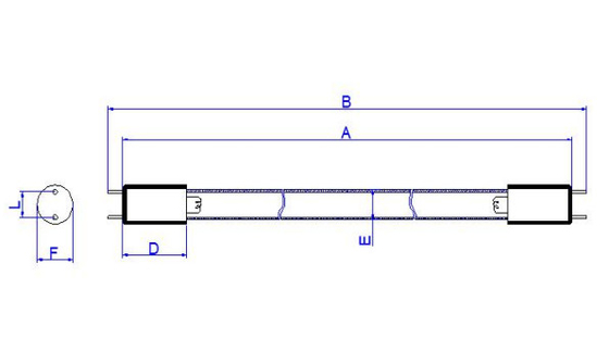 Lumière UV-C de désinfection de l'ozone de T5 20W de la lampe 15mm de générateur UV-C du diamètre 589mm
