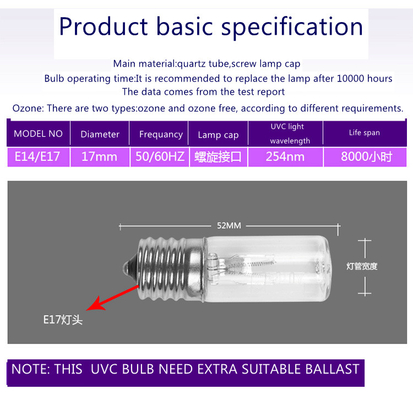 les ampoules UV-C de ballast d'individu éliminent des agents pathogènes pour épurer l'eau et l'air