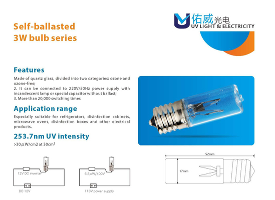 Ballast UV 12VDC Ballast électronique 3W UV petite puissance tuant les bactéries