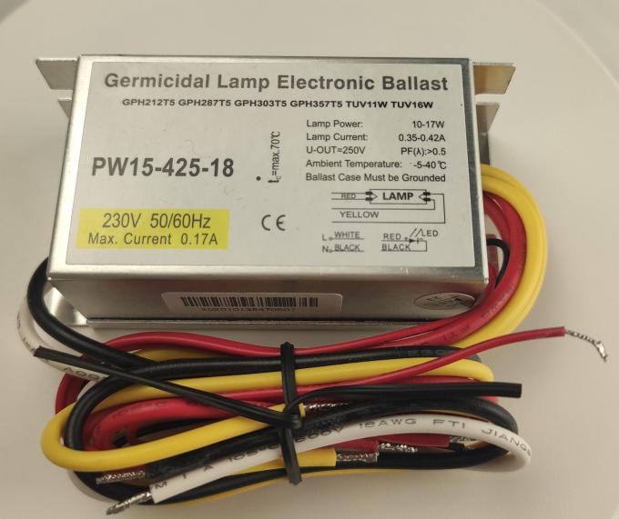Ballast électronique pour les ballasts électroniques germicides de la lampe 15w de virus de germes de décharge de forte intensité légère légère UV-C de désinfection